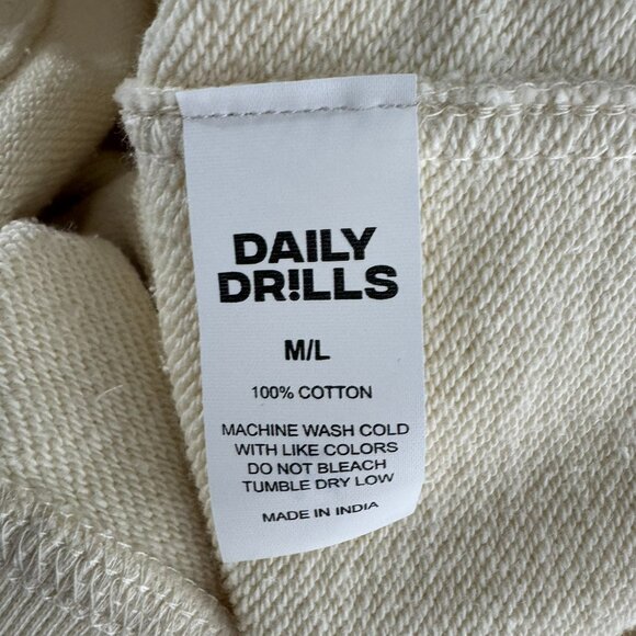 Daily Drills Curateur Oversized‎ Sweatshirt Womens M/L Ivory Cream NWT TP-3428 - Picture 11 of 11